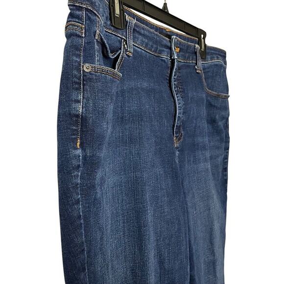 Talbots Straight Leg Womens Dark Wash Stretch Raw Hem High Rise Jeans sz 16 - Picture 4 of 16